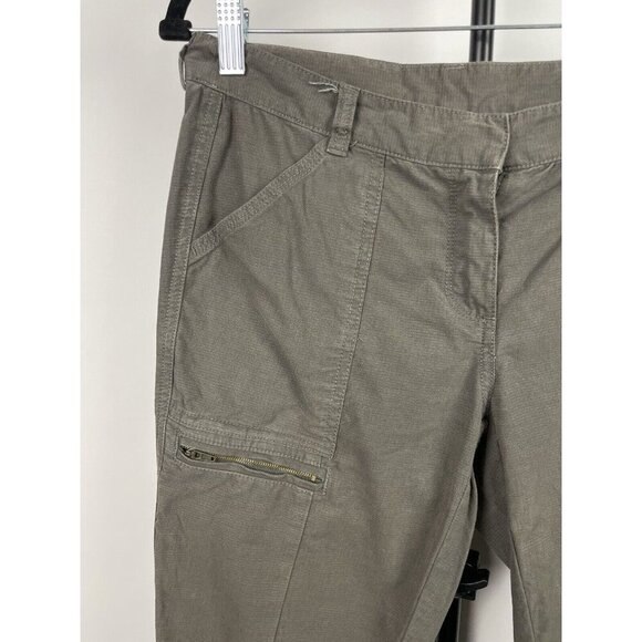 J. Crew Gray Green City Fit Ripstop Cargo Skinny Flap Pocket Cotton Pants Size 4 - Picture 2 of 7